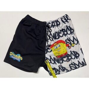 Nickelodeon SpongeBob SquarePants Mesh Basketball Shorts Mens Medium Split Black